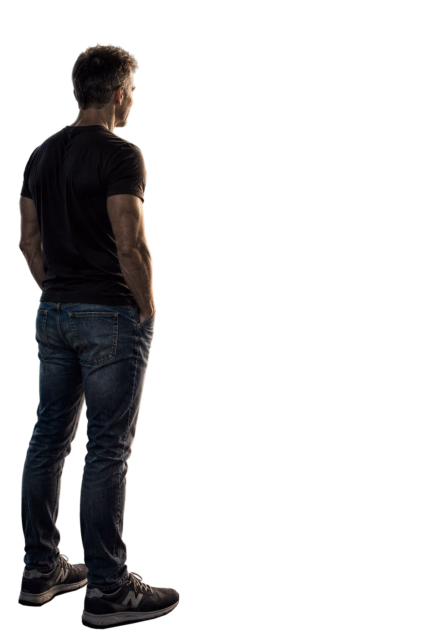 Achim Loobes from behind, looking ahead before the change begins.