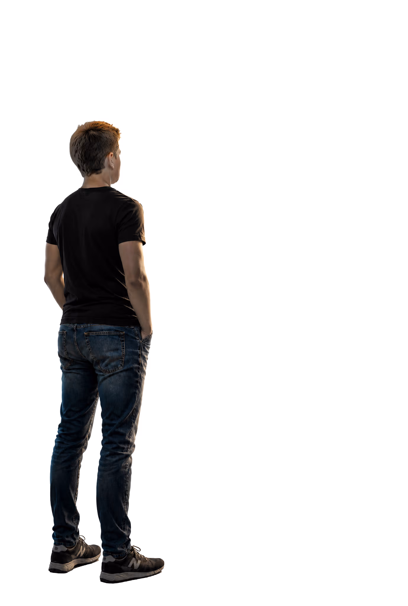 A younger Achim Loobes from behind, slighter, at the very start, before training and discipline shaped him.